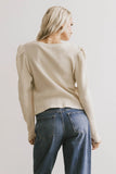 Kelcey Waffle Knit Top in Cream FINAL SALE