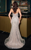 TYLER GOWN MERMAID DRESS WITH PLUNGE NECKLINE