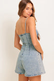 CORI ACID WASH DENIM ROMPER