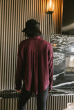 Finley Button Up in Wine FINAL SALE
