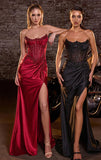 MAVERICK GOWN CORSET DRESS WITH PLEATED BODICE