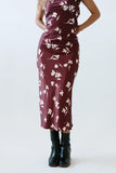 Carsyn Floral Maxi Skirt in Red Brown