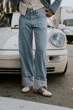 Mckell Cuffed Wide Leg Jeans