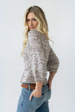 Maycie Two Toned Sweater in Brown