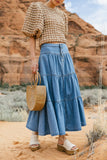 Joannie Tiered Denim Skirt FINAL SALE
