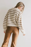Dolly Striped Knit Cardigan in Olive FINAL SALE