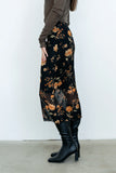 Carly Mesh Midi Skirt in Black