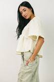 Alessia Peplum Top in Cream FINAL SALE