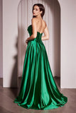 Ellery Gown Satin A line Dress With Pockets