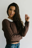 Hayley Collared Sweater in Brown FINAL SALE