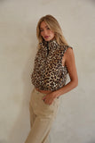 Juvia Leopard Print Puffer Vest