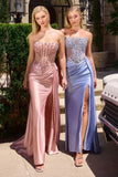 Anne Gown Crystal Bodice With Straight Neckline