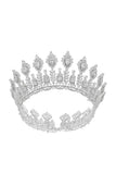 Silver Large 5A Cubic Zirconia Round Tiara