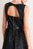 TEXTURED BLACK MIDI DRESS WITH OPEN BACK FINAL SALE