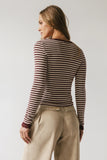 Kiya Striped Top in Burgundy FINAL SALE