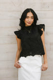 Fia Embroidered Blouse in Black FINAL SALE