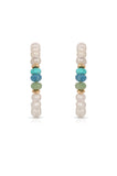 Beach Day Pearl and Gemstone Hoop Earrings