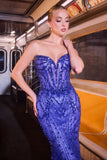 Bellamy Gown Cascading Crystal Strapless Dress