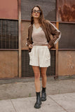 Saige Contrast Sweater in Oatmeal FINAL SALE