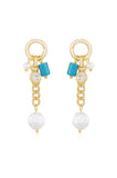 Pearl and Charm Dangle Earrings