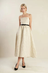 GET WHAT YOU NEED CHAMPAGNE MIDI DRESS FINAL SALE