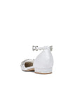 Pointed Toe Rhinestone Beaded Ankle Strap Kitten Heels