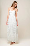 WISHING WELL STRAPLESS WHITE LACE MAXI DRESS