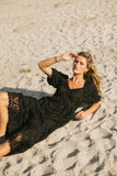 Devon Eyelet Lace Maxi Dress in Black FINAL SALE