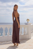 Sylvie Plunge V Neck Maxi Dress