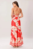 TROPIC BLOOMS RED MAXI DRESS
