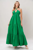 TROPIC STATEMENT GREEN MAXI DRESS
