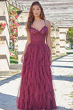 Dahlia Gown Mulberry Tulle Lace Dress