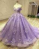 Acacia Lace Dusty Blue Off the Shoulder Ball Gown Quinceanera Dresses