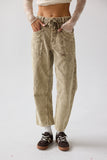 Dana Corduroy Barrel Pants in Olive FINAL SALE