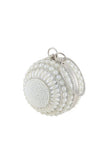 Womens Round Beaded Evening Clutch Bag