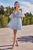 Evie Mini Dress FLORAL STRAPLESS SHORT DRESS