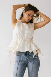 Miranda Textured Blouse in Ivory FINAL SALE