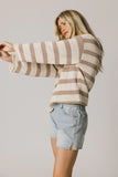 Kelsey Striped Sweater in Taupe FINAL SALE