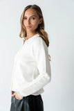 Trixie Ruffled Cardigan in Ivory