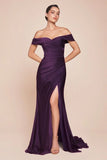 FREYA GOWN OFF THE SHOULDER STRETCH SPANDEX DRESS