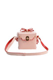 Womens Bowknots Box Shoulder Bags in Vegan Leather
