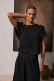 Molly Embroidered Top in Black