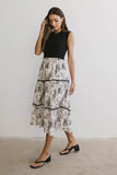 Cherney Tiered Floral Dress in Black FINAL SALE