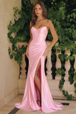 Rory Gown Strapless Bustier Fitted Satin Gown
