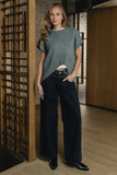 Arabella Wide Leg Jeans in Washed Black