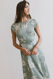 Daniella Floral Dress in Sage FINAL SALE