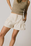Harpa Tiered Mini Shorts in Oatmeal FINAL SALE