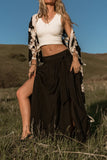 Kiri Double Slit Skirt in Black FINAL SALE