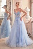 Marisol Gown Pearl Beaded Glitter Tulle Ball Gown