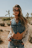 Quinton Cropped Denim Vest